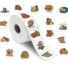 Stickers Capibara 200 Unidades Papel Autoadhesivo